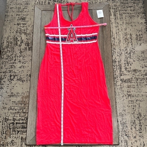 Los Angeles Angels G-III 4Her by Carl Banks Red/Navy Opening Day Maxi Dress - Picture 11 of 13